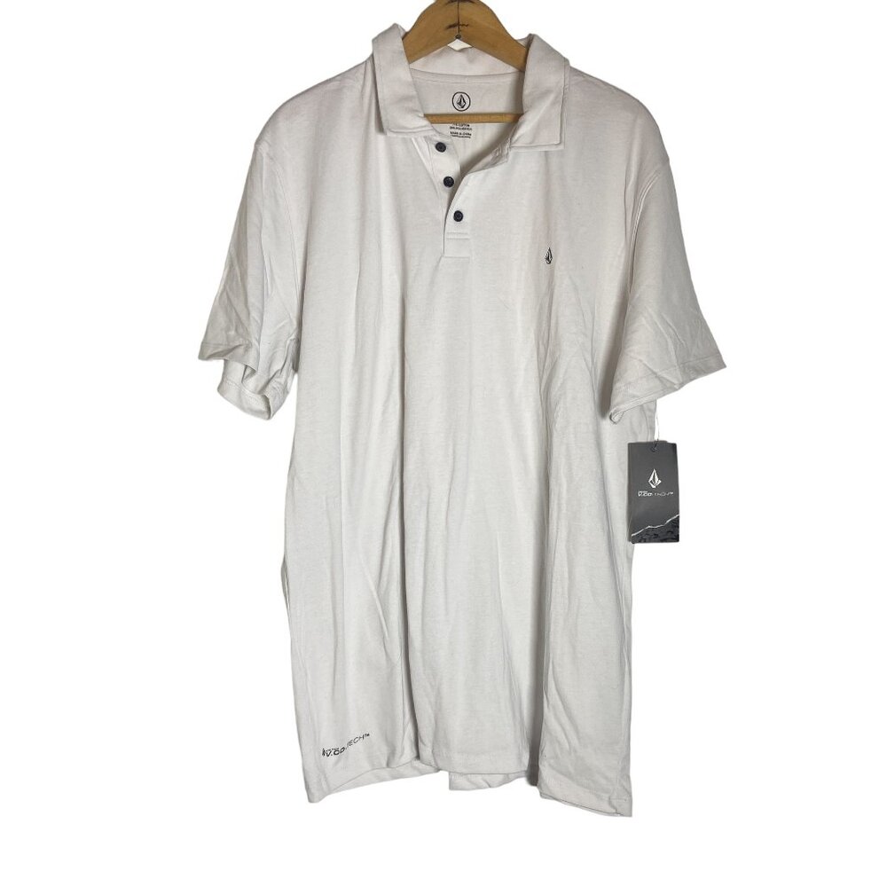 NWT Volcom Hazard Pro Short Sleeve Polo White Size XL